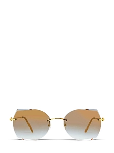 Cartier Rimless Oversized Frame Tinted Sunglasses