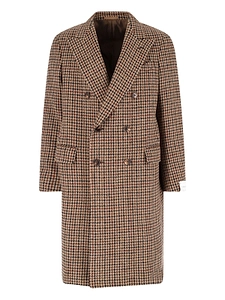 Caruso Aida Houndstooth Double-Breasted Coat
