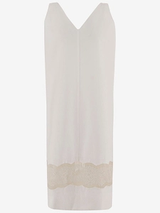 Carven Lace-Trim V-Neck Dress
