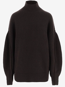 Carven Ribbed High-Neck Knitted Sweater