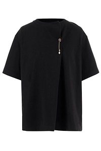 Carven Rustic Jersey Kilt Pin T-Shirt