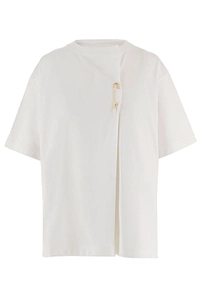 Carven Rustic Jersey Kilt Pin T-Shirt