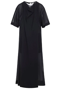 Carven Sheer Draped Midi Dress