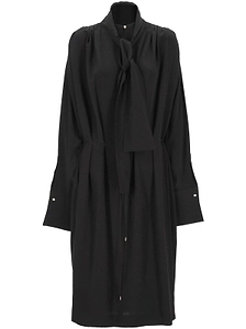 Carven Tie-Neck Pleated Dress