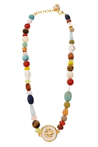 Beaded Medallion Short Necklace