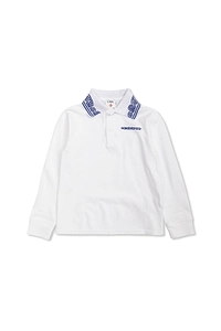 Casablanca Kids Logo Collar Long Sleeve Polo Shirt