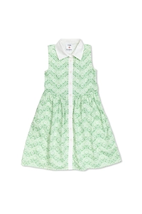 Casablanca Kids Monogram-Printed Sleeveless Shirt Dress