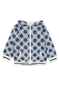 Casablanca Kids Monogram Zip-Up Hooded Sweatshirt