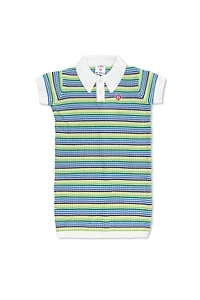 Casablanca Kids Striped Knitted Polo Dress