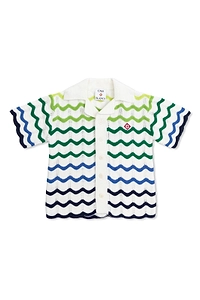 Wave Knitted Short Sleeved Shirt