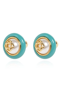 Logo Pearl Stud Earrings