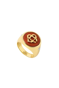 Logo Stone Signet Ring