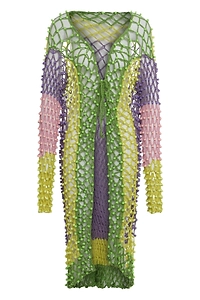 Celia B Long Openwork Knit Cardigan