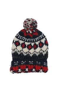 Fair Isle Pom-Pom Beanie Hat
