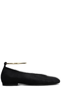 Chantal Anklet-Strap Round-Toe Ballet Flats