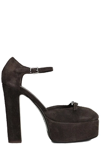 Chantal Buckle-Detailed Round-Toe Platform Pumps