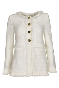 Charlott Frayed Buttoned Jacket