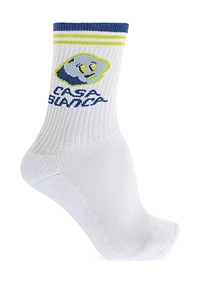 Casablanca Smile Face Intarsia-Knit Socks