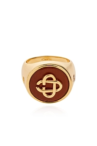 Casablanca Logo-Motif Signet Ring