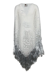 Chiara Is Open Knit Fringe Shawl