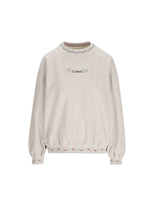 Floral Trim Knitted Sweater