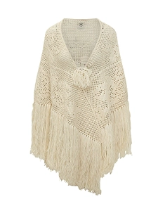 Peonia Crochet Fringe Shawl