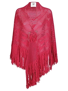 Peonia Crochet Fringed Shawl