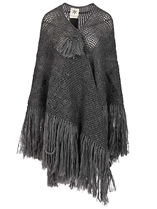 Peonia Fringed Knit Shawl
