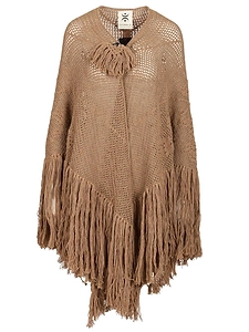 Peonia Fringed Open-Knit Shawl