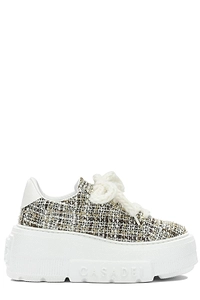 Casadei Platform Tweed Low-Top Sneakers