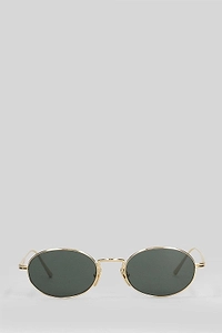 Oval-Frame Curved Tips Sunglasses
