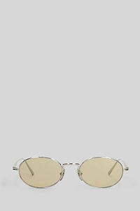 Oval-Frame Curved Tips Sunglasses