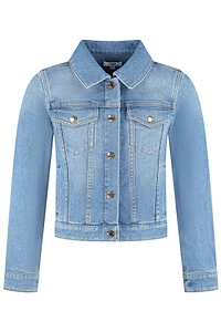 Chloé Kids Button-Up Straight Hem Denim Jacket