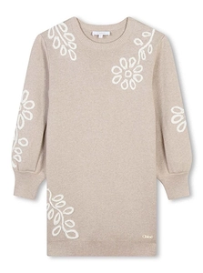 Chloé Kids Crewneck Dress With Embroidery