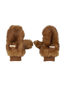 Chloé Kids Faux Fur Mittens Gloves