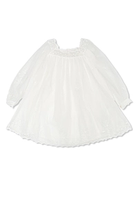 Chloé Kids Lace Sheer Floral Detail Dress