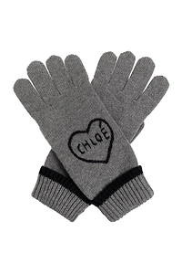 Chloé Kids Logo-Embroidered Knitted Gloves
