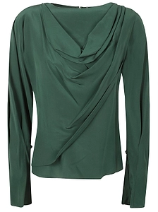 Draped Long-Sleeved Top