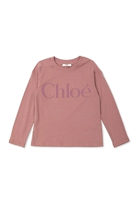 Chloé Kids Logo Printed Crewneck T-Shirt