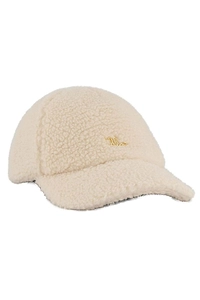Chloé Kids Logo-Plaque Fleece Curved Peak Cap