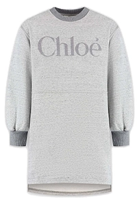 Chloé Kids Logo-Printed Crewneck Dress