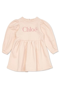 Chloé Kids Logo Print Crewneck Dress