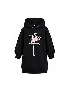 Chloé Kids Logo Printed Long-Sleeved Dress