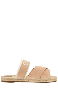 Logo-Printed Crossover Strapped Slides