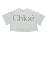 Chloé Kids Logo Printed Crewneck T-Shirt