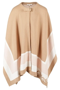 Chloé Kids Logo Printed Striped Knitted Cape