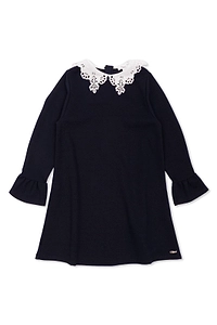 Chloé Kids Long Sleeve Broderie-Anglaise Collar Dress