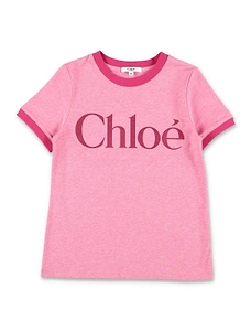 Chloé Kids Logo Printed Crewneck T-Shirt