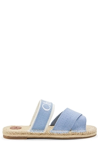 Chloé Kids Logo-Tape Open Toe Sandals
