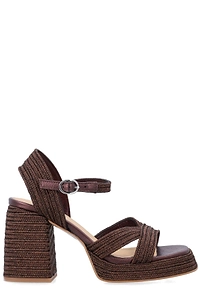 Valle Interwoven Metallic Slingback Sandals